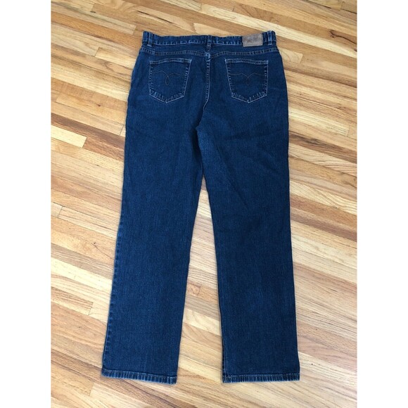 Ralph Lauren Lauren Jeans Women's US 14 Blue Denim Straight Leg Cotton Stretch - Picture 2 of 9